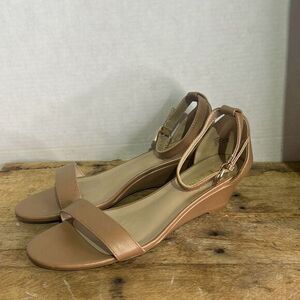 Dream Pairs Womens Light Brown Vegan Leather Ingrid Ankle Strap Wedge Sandal 9.5
